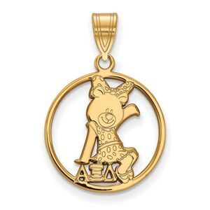14K Plated Silver Alpha Xi Delta Medium Circle Pendant